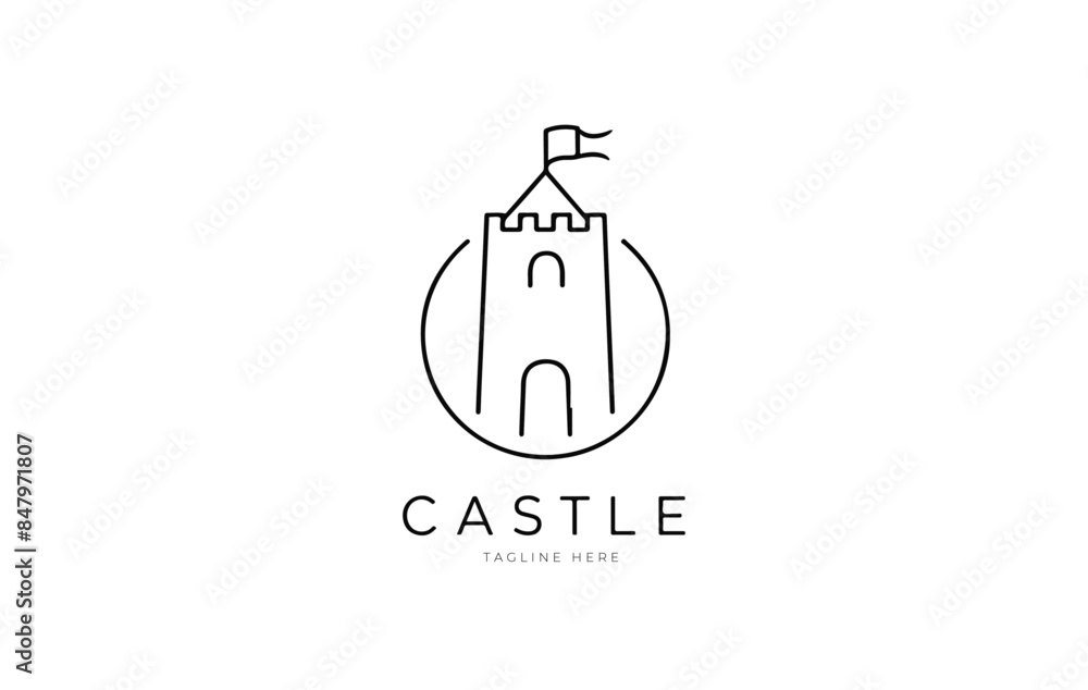castle vector logo icon design castle vector logo icon design