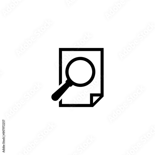Sleek magnifying glass over document icon, perfect for search and investigation related themes