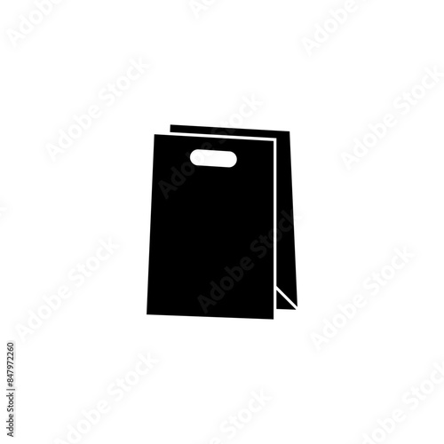 A minimalist black vector icon representing a shopping bag, perfect for retail and ecommerce