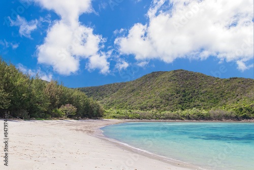 Beautiful tropical sea and white sand with clean blue sky at island Samae San District, Thailand © Chalearmrat