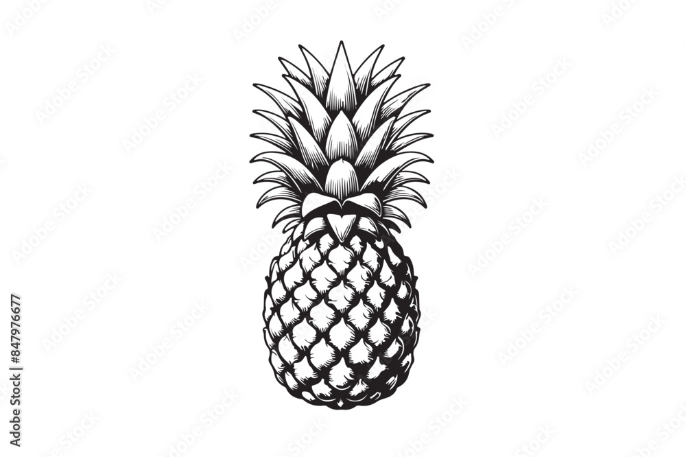 Obraz premium Natural Pineapple vector image