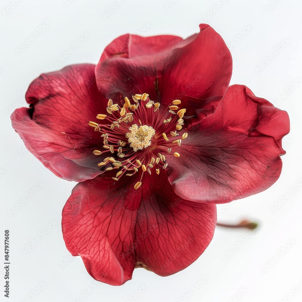 flower Photography, Cardinal de Richelieu rose, Close up view, Isolated on white Background flower Photography, Cardinal de Richelieu rose, Close up view, Isolated on white Background