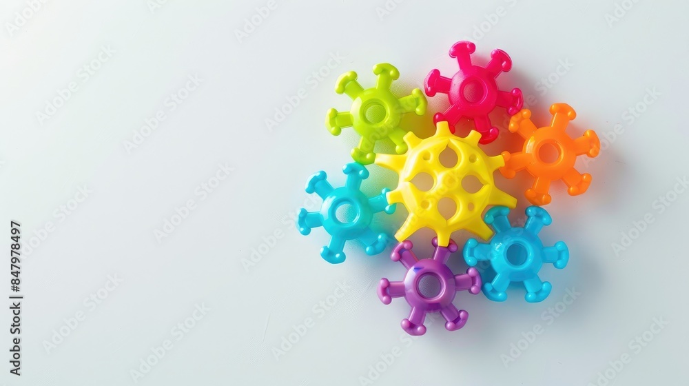 Vibrant plastic toy on a white background Vibrant plastic toy on a white background