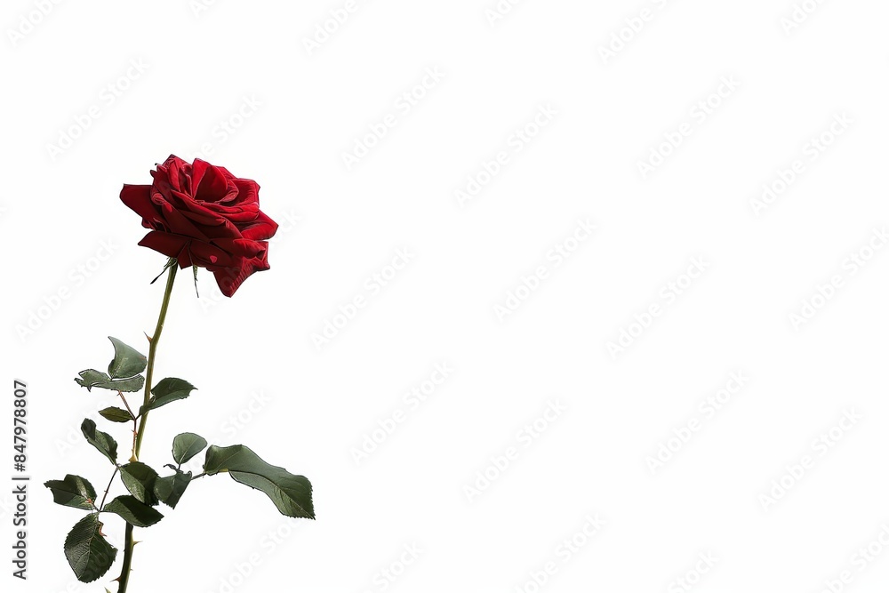 flower Photography, Gallic Rose , copy space on right, Isolated on white Background flower Photography, Gallic Rose , copy space on right, Isolated on white Background