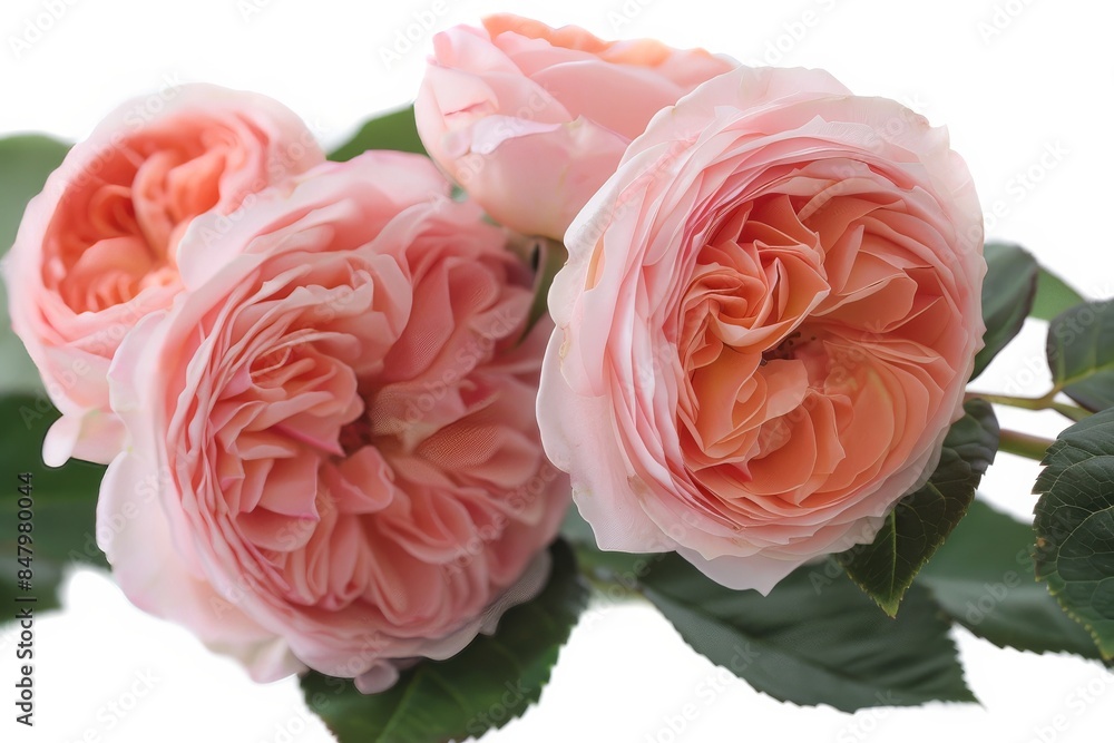 flower Photography, Olivia Rose Austin rose, copy space on right, Isolated on white Background flower Photography, Olivia Rose Austin rose, copy space on right, Isolated on white Background