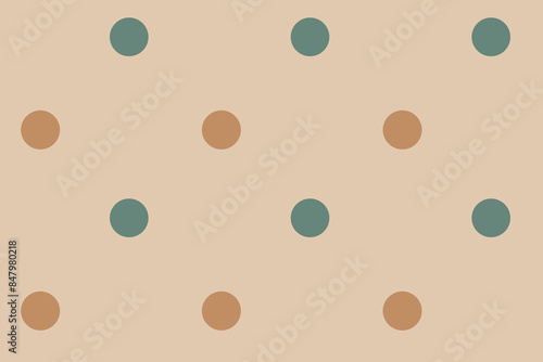 Beige background. Seamless repeating border of hand drawn circles, polka dots. Textile beige pattern. Design element.