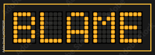Orange color led banner in word blame on black background