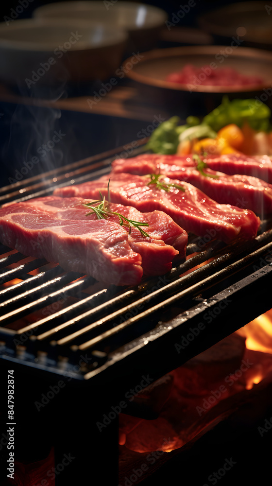 Japanese yakiniku food photography poster background Japanese yakiniku food photography poster background