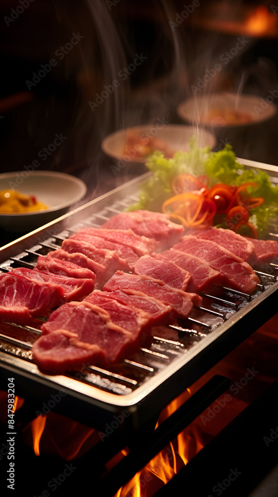 Japanese yakiniku food photography poster background Japanese yakiniku food photography poster background