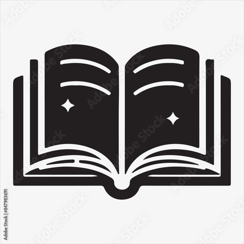 Book Icon silhouette vector illustration