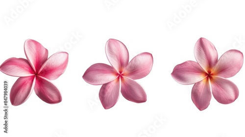 Frangipani blossom separated on a white background