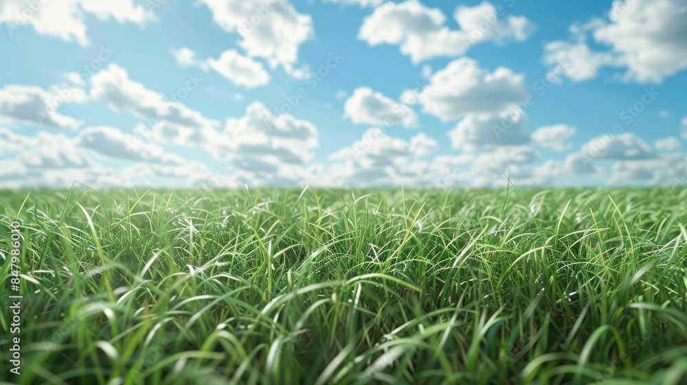 Fototapeta premium Grass in open field swaying in the wind