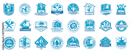 Plumbing logo template, with retro or vintage style.