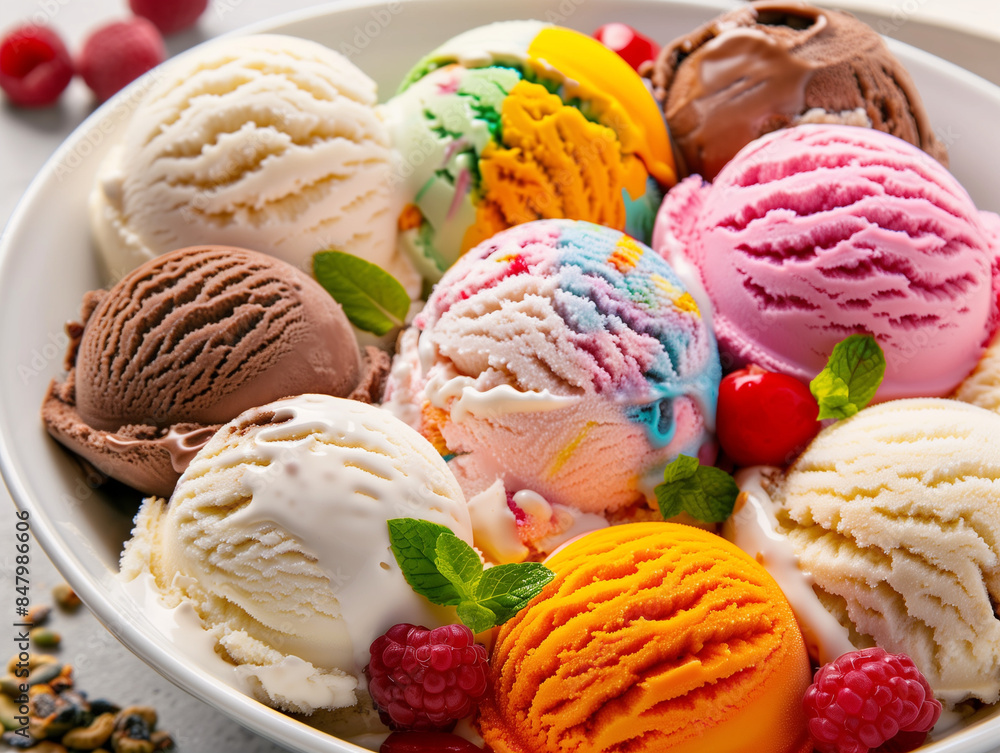 ice cream assortment in a bowl ice cream assortment in a bowl