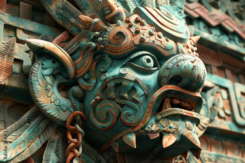 Fototapeta premium Craft a digital CG 3D masterpiece presenting a close-up of a mural honoring Cultural Festivals.