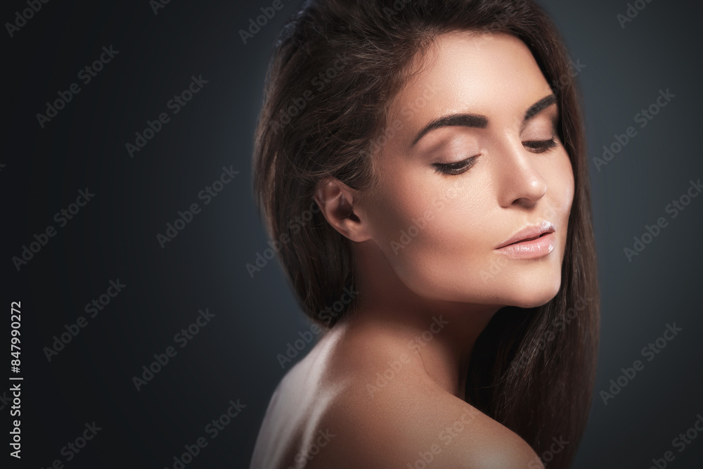 Elegant Portrait of a Young Woman with Smooth Skin Elegant Portrait of a Young Woman with Smooth Skin