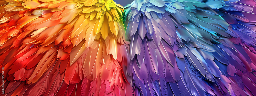 Rainbow Wings: The Essence of Colorful Freedom Rainbow Wings: The Essence of Colorful Freedom