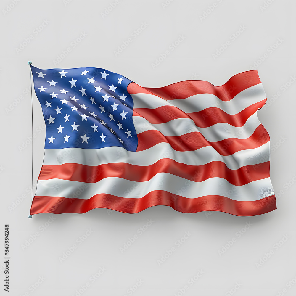 Fototapeta premium American Flag Wave Close-Up for Memorial Day 