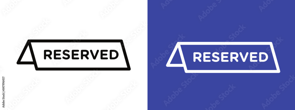 Reserved Sign Icon Perfect for Event Planning and Seating Arrangements Reserved Sign Icon Perfect for Event Planning and Seating Arrangements