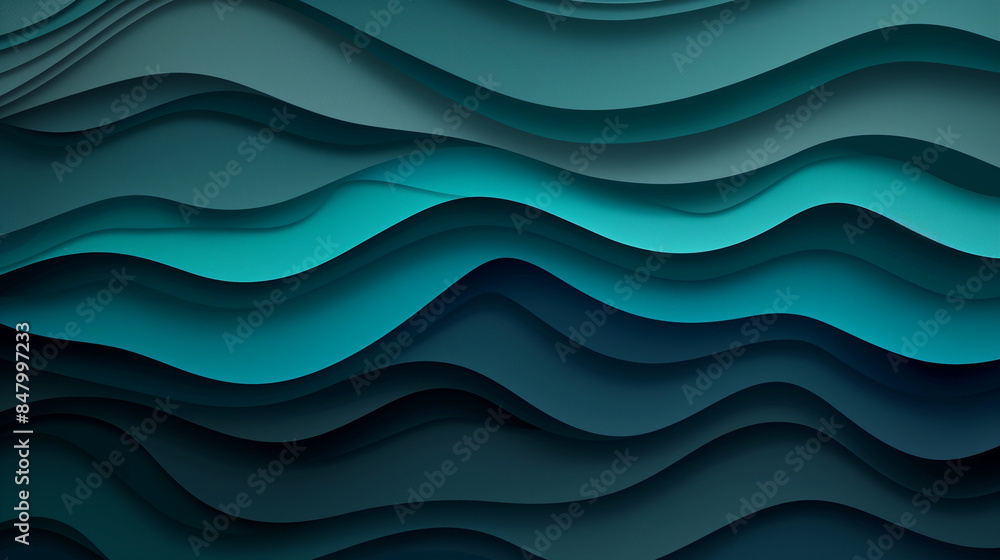 Fototapeta premium A modern abstract design featuring smooth blue waves creating a sense of calm and flow