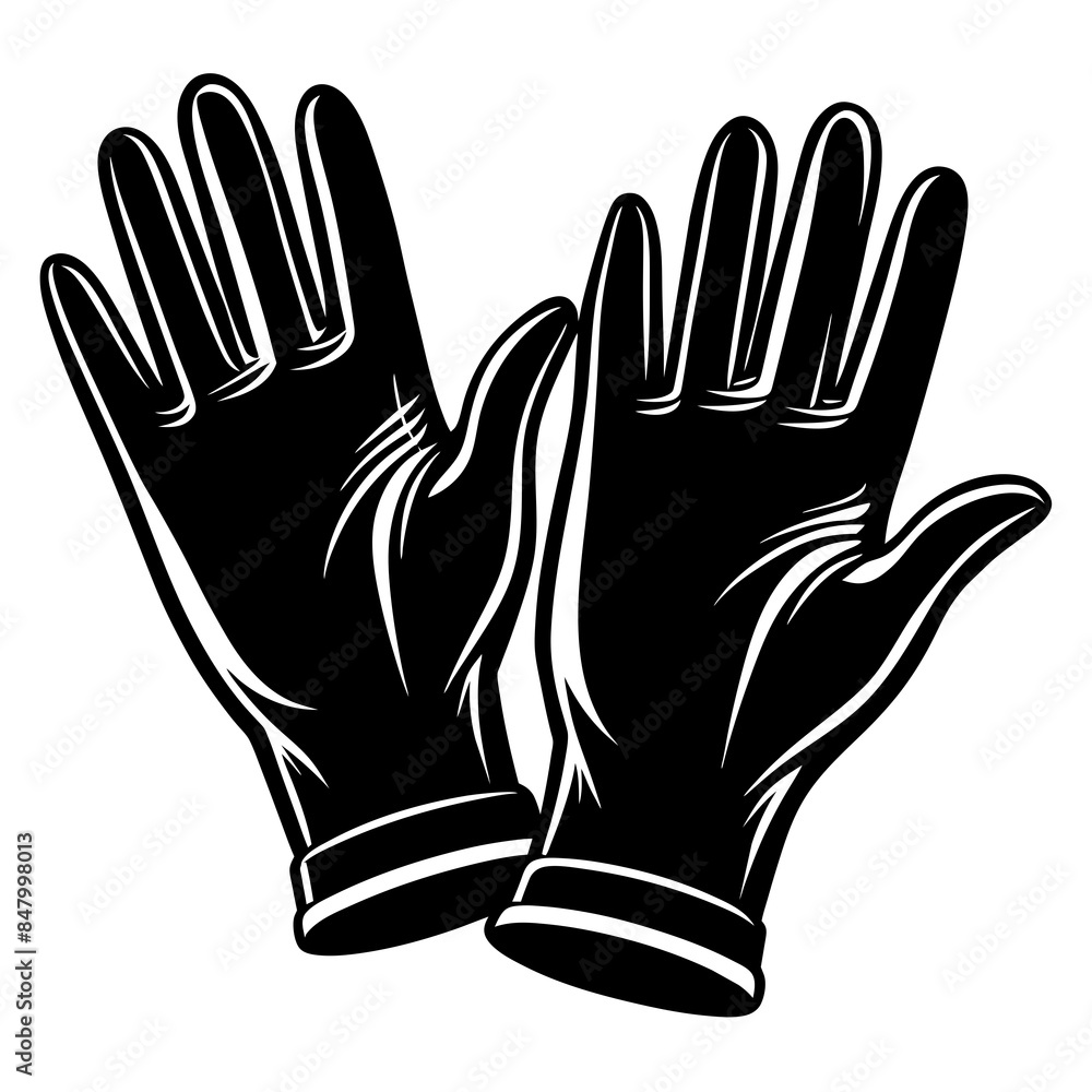 Obraz premium Medical gloves vector silhouette illustration svg file