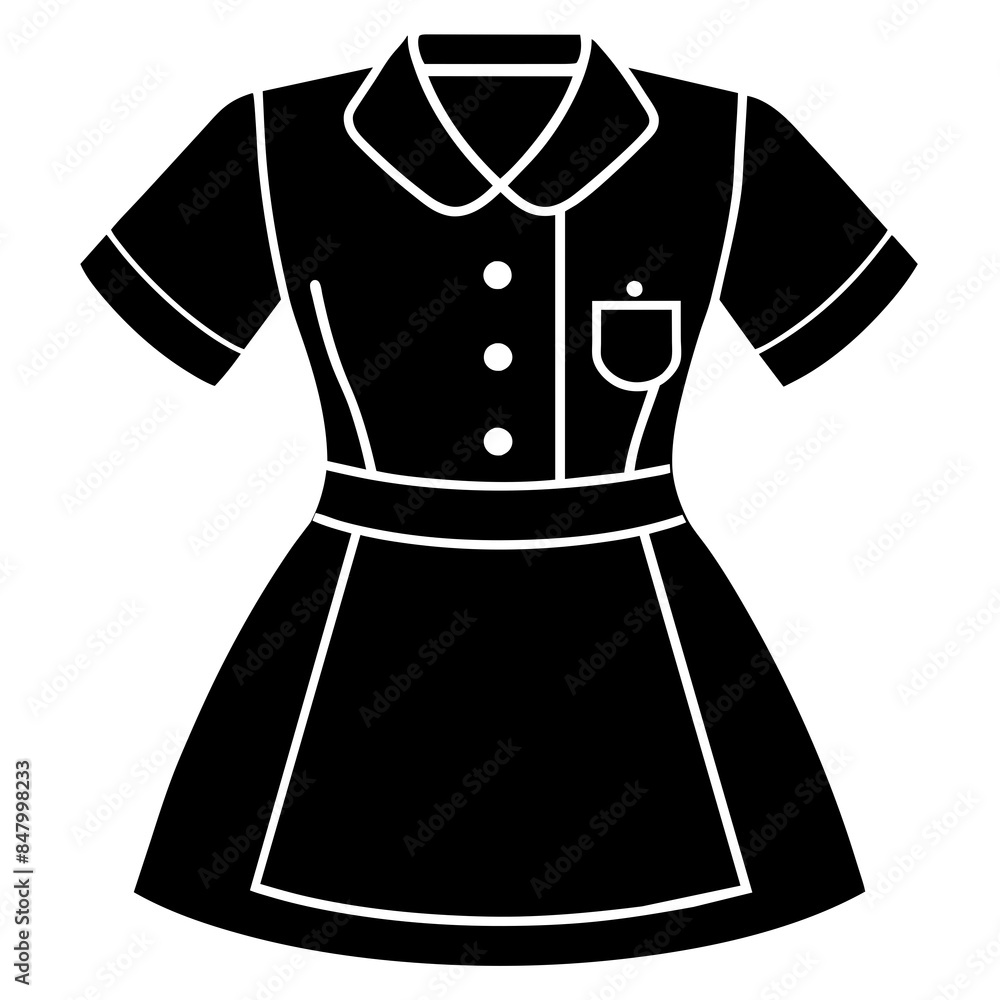 Nurse uniform vector silhouette illustration svg file Nurse uniform vector silhouette illustration svg file