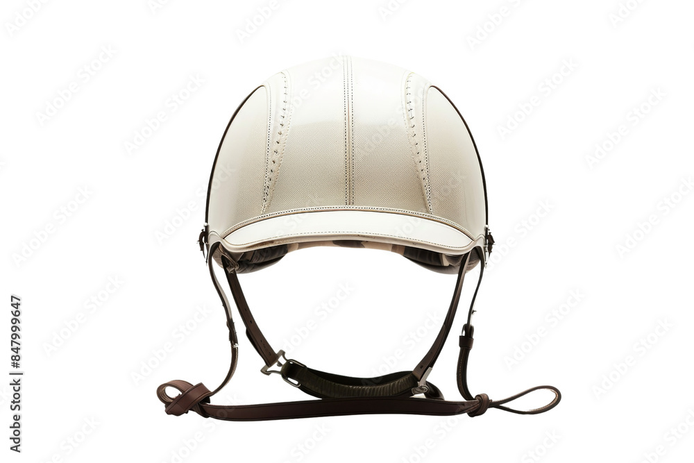 Fototapeta premium White Leather Riding Helmet