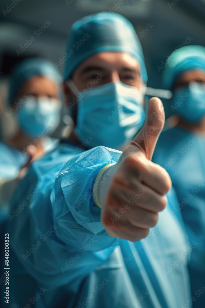 Medical Team Showing Approval in Surgery Medical Team Showing Approval in Surgery