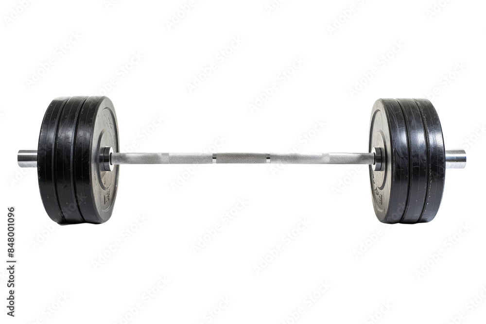Black Barbell Isolated on Black Background Black Barbell Isolated on Black Background