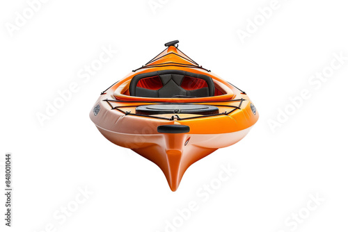 Orange Kayak on Black Background photo