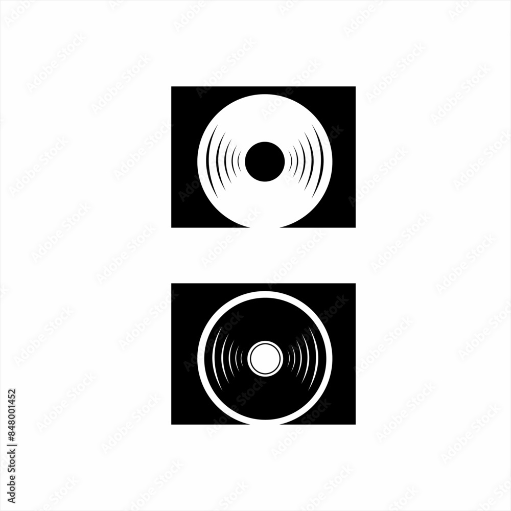 Modern simple vinyl record icon logo design. Modern simple vinyl record icon logo design.