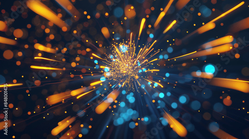 Vibrant Burst of Light: Dynamic Abstract Energy Explosions