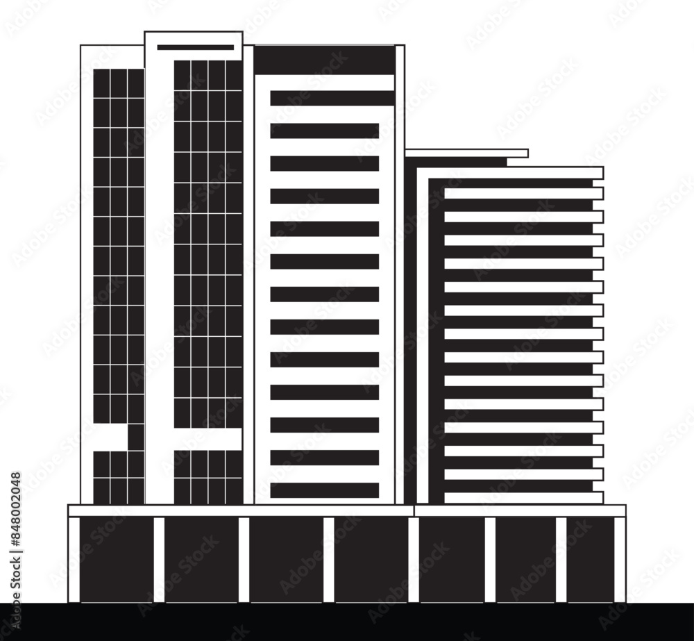 A vector silhouette art of The Renaissance Tower in Lagos, featuring its striking architecture with precise lines, perfect for modern decor or architectural enthusiasts A vector silhouette art of The Renaissance Tower in Lagos, featuring its striking architecture with precise lines, perfect for modern decor or architectural enthusiasts