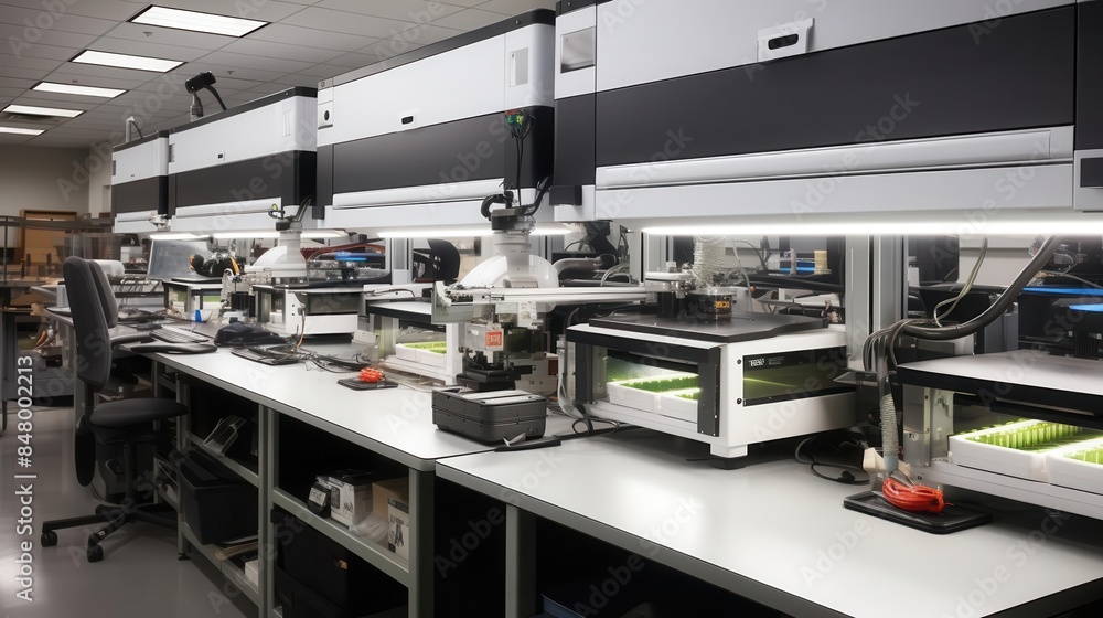 High tech assembly stations with automated systems High tech assembly stations with automated systems