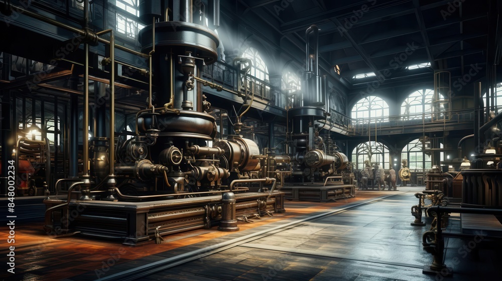 Classic industrial factory with largescale machinery