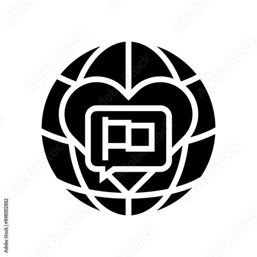 mother language international day glyph icon vector. mother language international day sign. isolated symbol illustration