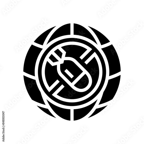 preventing exploitation environment in war glyph icon vector. preventing exploitation environment in war sign. isolated symbol illustration