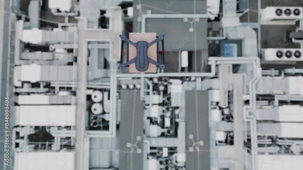 A drone delivering a package in a city, depicted against the backdrop of modern buildings. A perfect representation of future delivery technology, drones, and logistics in a modern urban environment. A drone delivering a package in a city, depicted against the backdrop of modern buildings. A perfect representation of future delivery technology, drones, and logistics in a modern urban environment.