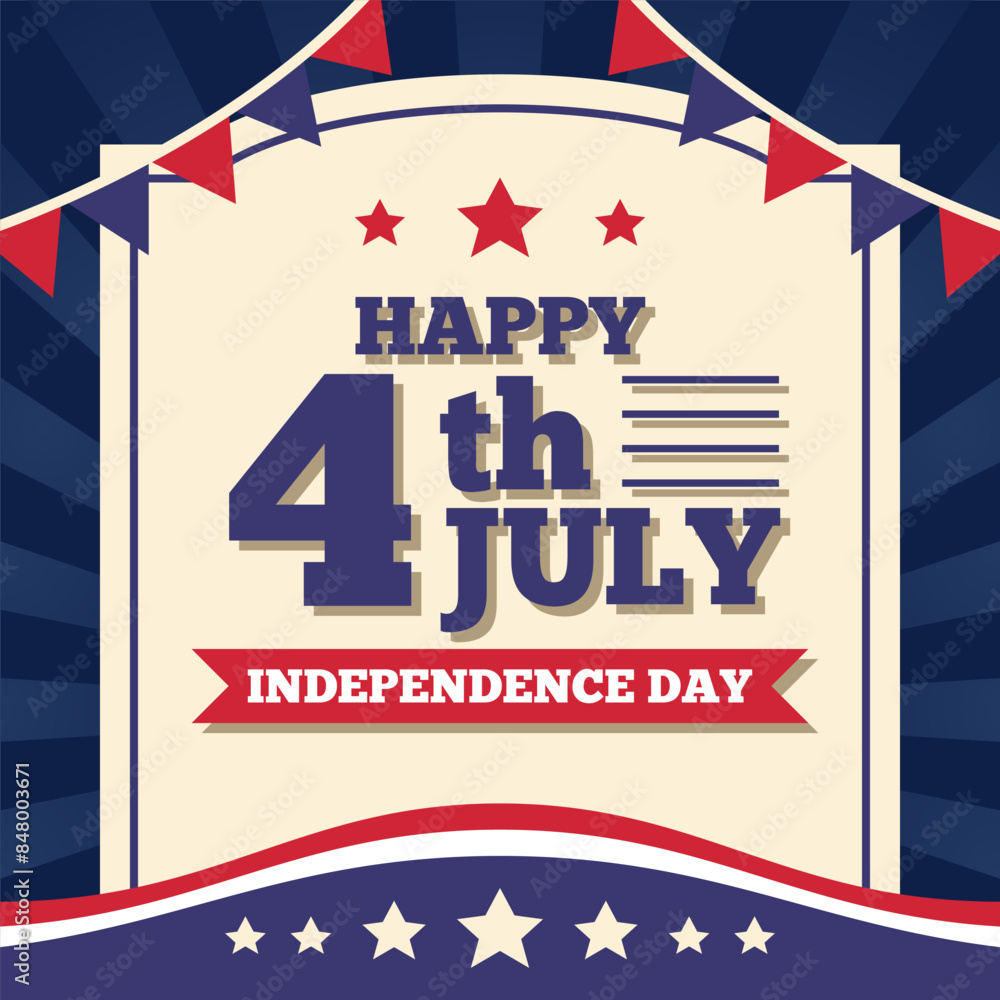flat design usa independence day background