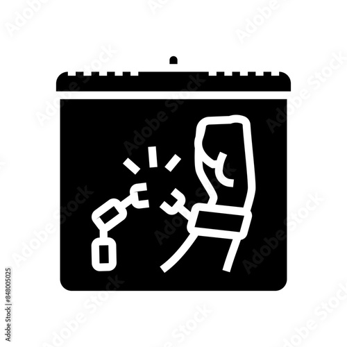 remembrance victims of slavery international day glyph icon vector. remembrance victims of slavery international day sign. isolated symbol illustration
