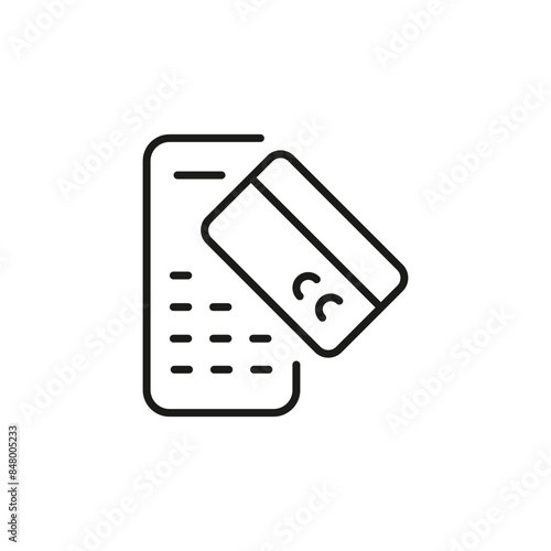 Payment Terminal icon. Depicts a hand inserting a credit card into a point of sale terminal, symbolizing electronic payment processing, retail and financial technology. Vector illustration