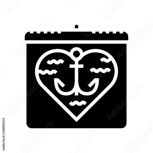seafarer international day glyph icon vector. seafarer international day sign. isolated symbol illustration