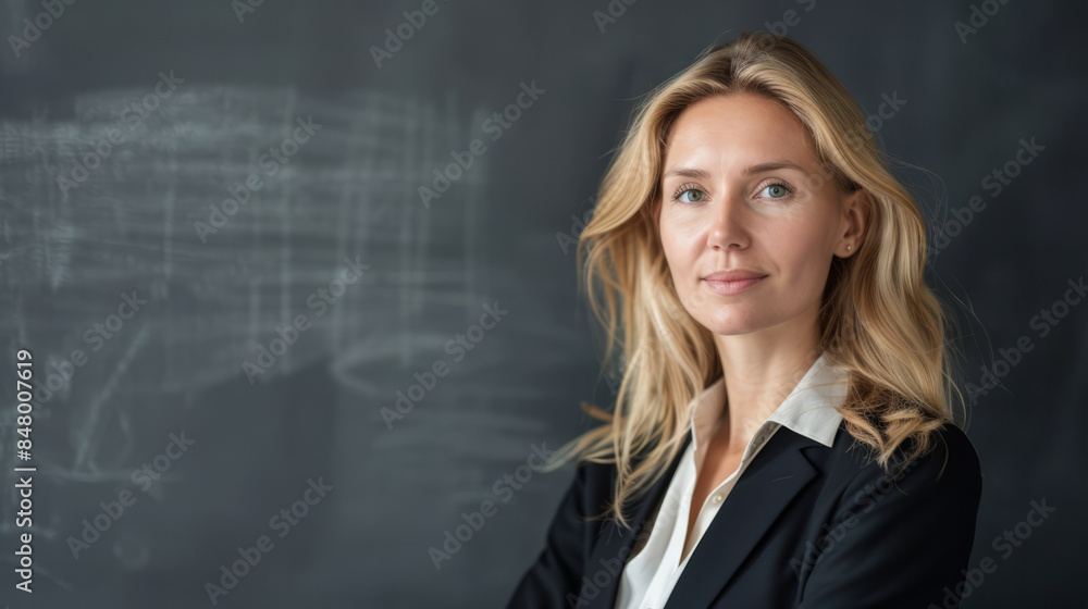 Confident businesswoman portrait in office environment Confident businesswoman portrait in office environment