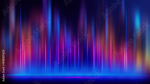 Bright abstract futuristic background. Neon multicolored blurred lines on a dark background