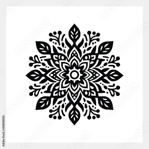 A black and white floral pattern