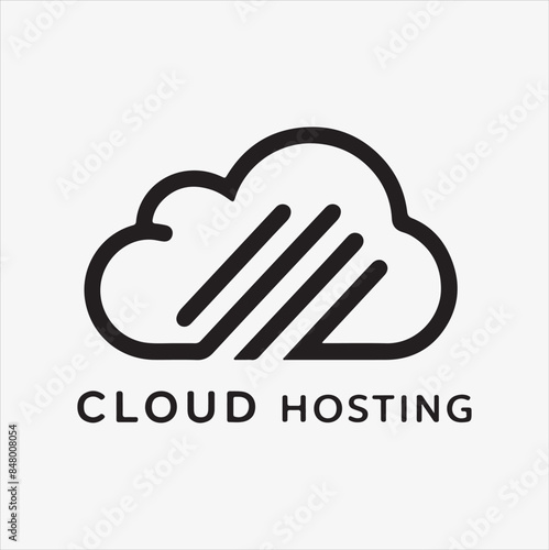 a clean and sleek logo for cloud hosting 