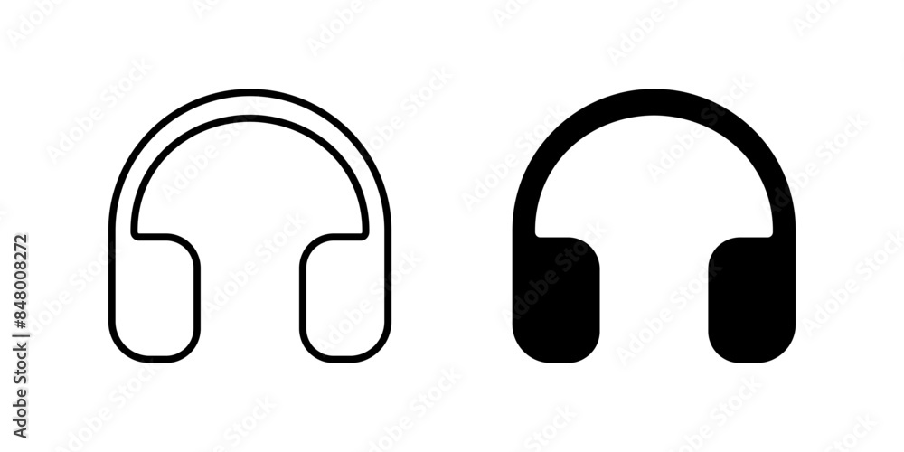 Headphones icon. Earphones symbol. Headset vector illustration. Music audio equipment pictogram. Sound concept. Headphones icon. Earphones symbol. Headset vector illustration. Music audio equipment pictogram. Sound concept.