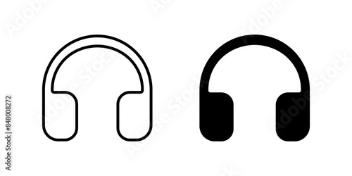 Headphones icon. Earphones symbol. Headset vector illustration. Music audio equipment pictogram. Sound concept.
