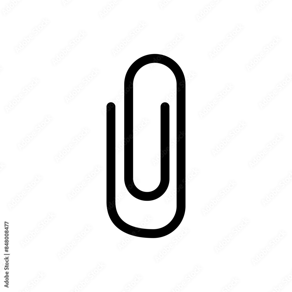 Paper clip icon. Attach symbol. Fastener sign. Office clamp vector illustration. Paper clip pictogram. Paper clip icon. Attach symbol. Fastener sign. Office clamp vector illustration. Paper clip pictogram.
