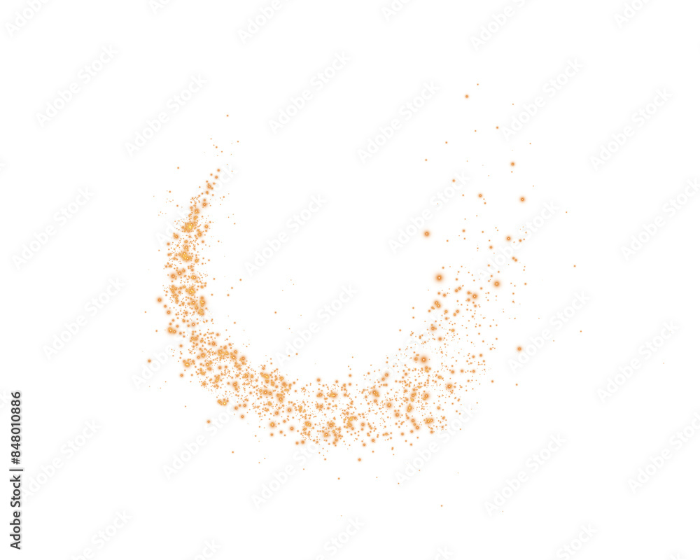 Golden dust, sparks and golden stars shine with special light. Trace of speed lines. Christmas light effect. Sparkling magic dust particles. PNG.
Golden dust, sparks and golden stars shine with special light. Trace of speed lines. Christmas light effect. Sparkling magic dust particles. PNG.